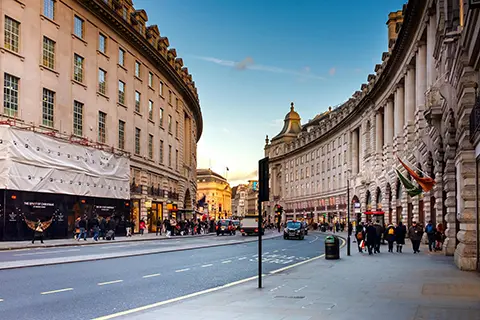 photo of people walking in a London street