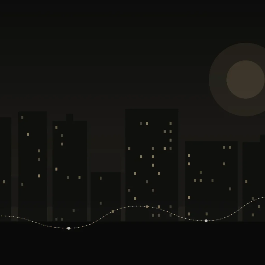 Illustrated London skyline with a gold route line, representing corporate chauffeur travel